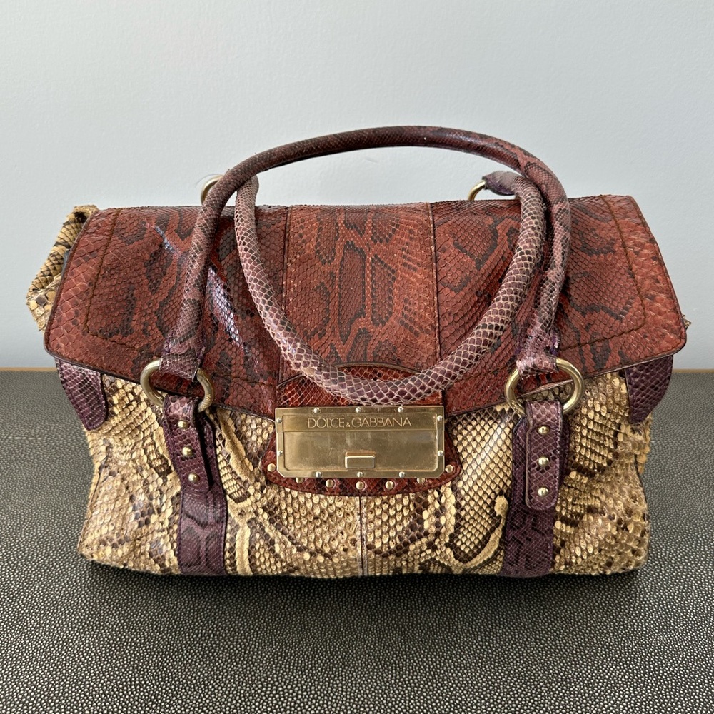 Vintage Dolce & Gabbana Multicolor Python Shoulderbag 2005 Ready To Wear